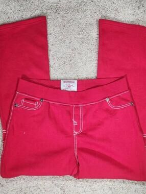 NEW True Religion Pull-On Flare Jeans Red Anniversary XL